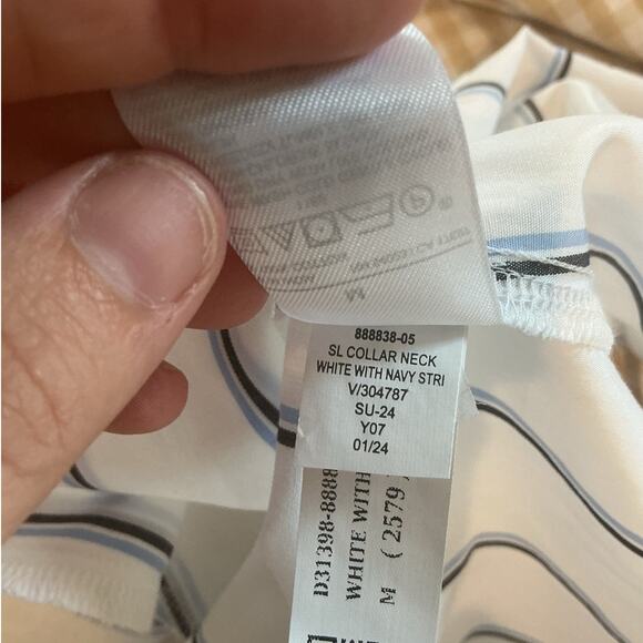 Banana Republic Women Striped Poplin Mini Dress Size M White Blue Preppy Classic - Picture 13 of 13